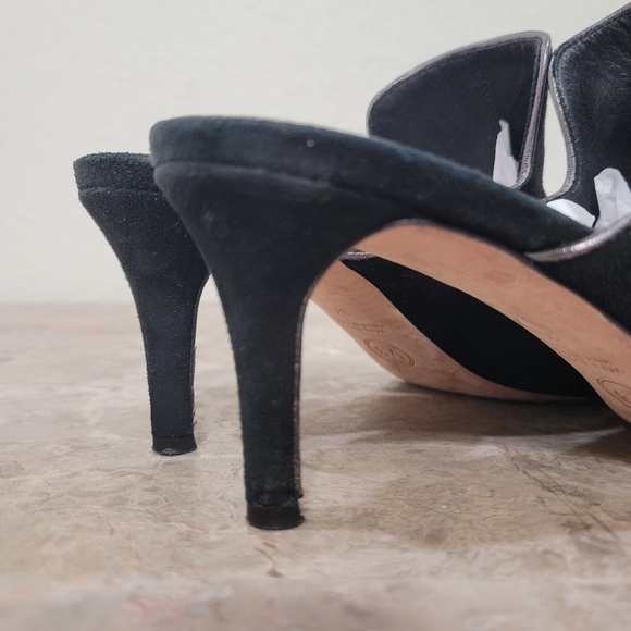 Veronica Beard Pearla Mules Black Suede Leather size 37 / US 7 - Picture 7 of 9